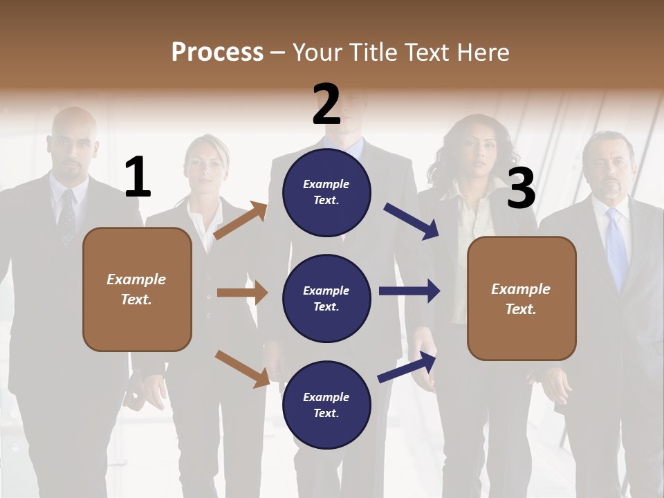 A Group Of Business People Standing In A Line PowerPoint Template