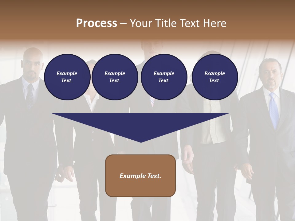 A Group Of Business People Standing In A Line PowerPoint Template