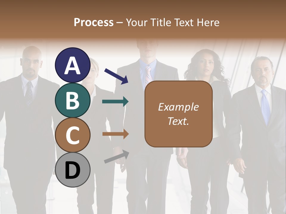 A Group Of Business People Standing In A Line PowerPoint Template