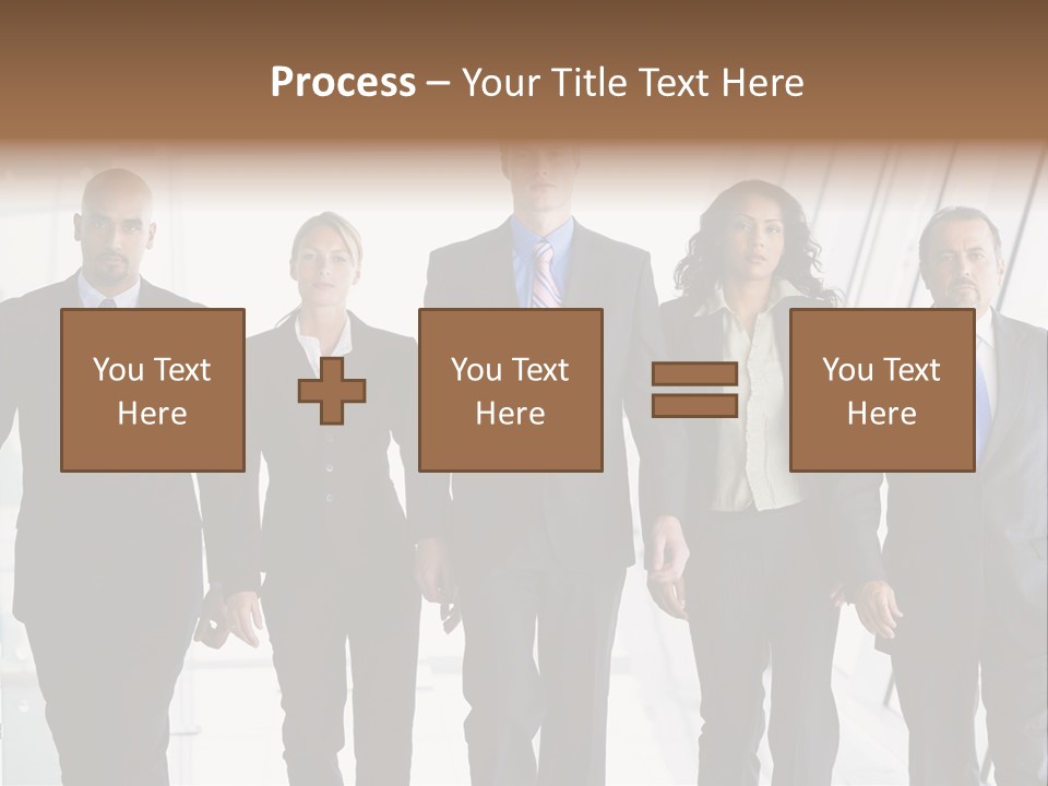 A Group Of Business People Standing In A Line PowerPoint Template