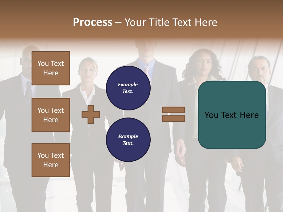 A Group Of Business People Standing In A Line PowerPoint Template