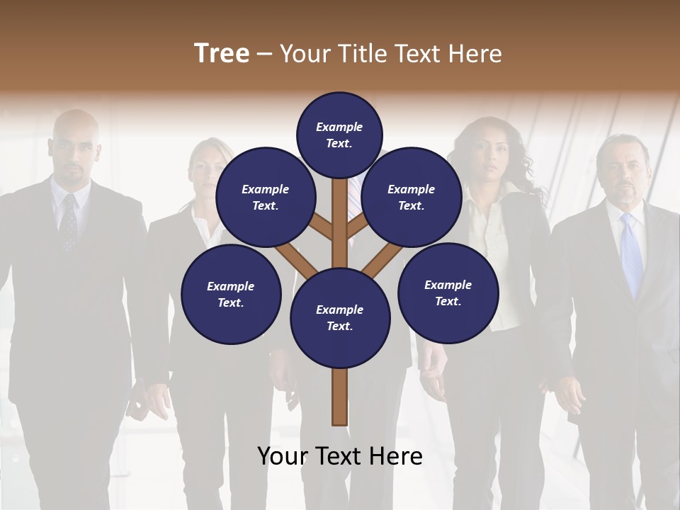 A Group Of Business People Standing In A Line PowerPoint Template