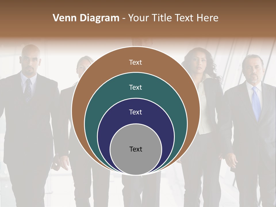 A Group Of Business People Standing In A Line PowerPoint Template