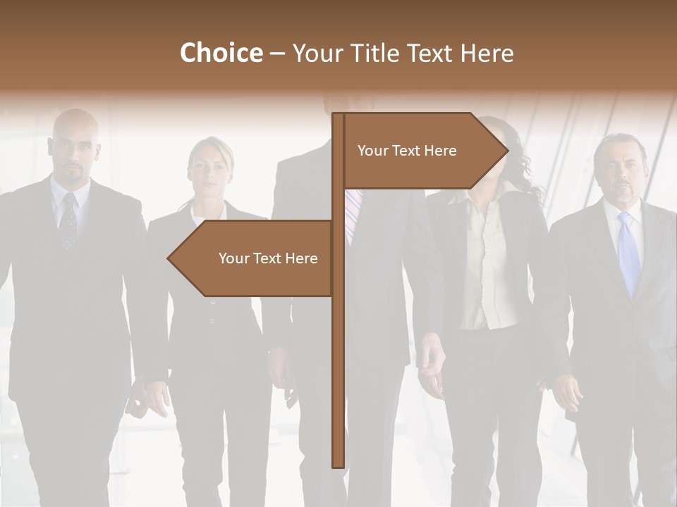 A Group Of Business People Standing In A Line PowerPoint Template