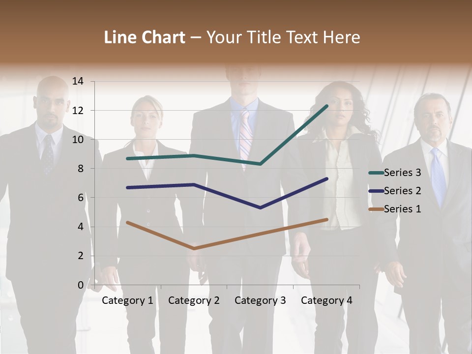 A Group Of Business People Standing In A Line PowerPoint Template