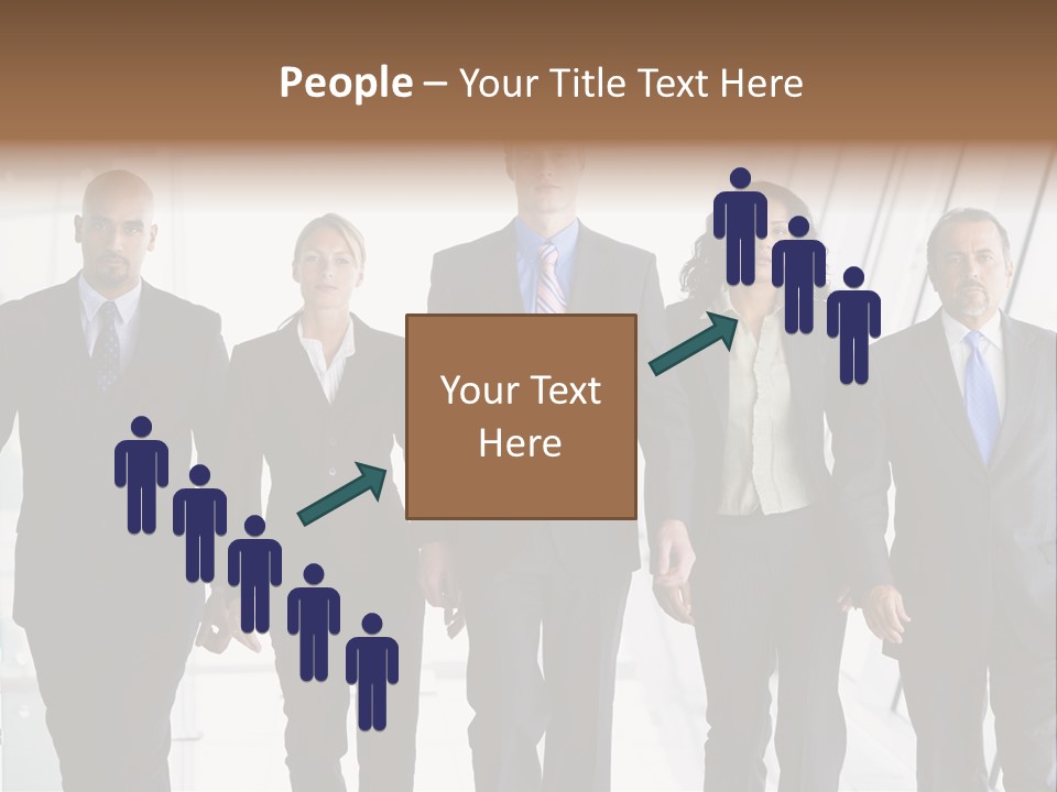 A Group Of Business People Standing In A Line PowerPoint Template