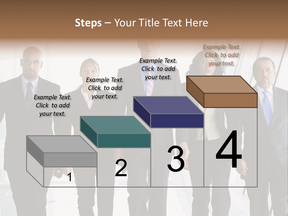 A Group Of Business People Standing In A Line PowerPoint Template