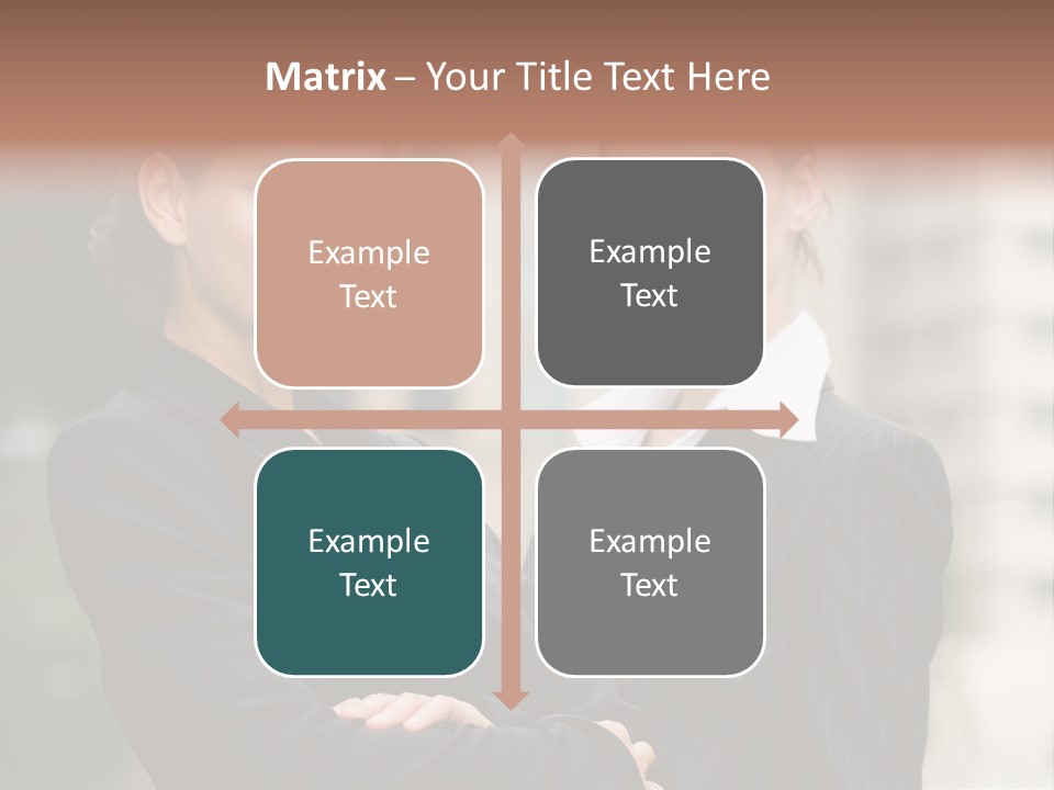 Two Women In Business Suits Standing Next To Each Other PowerPoint Template