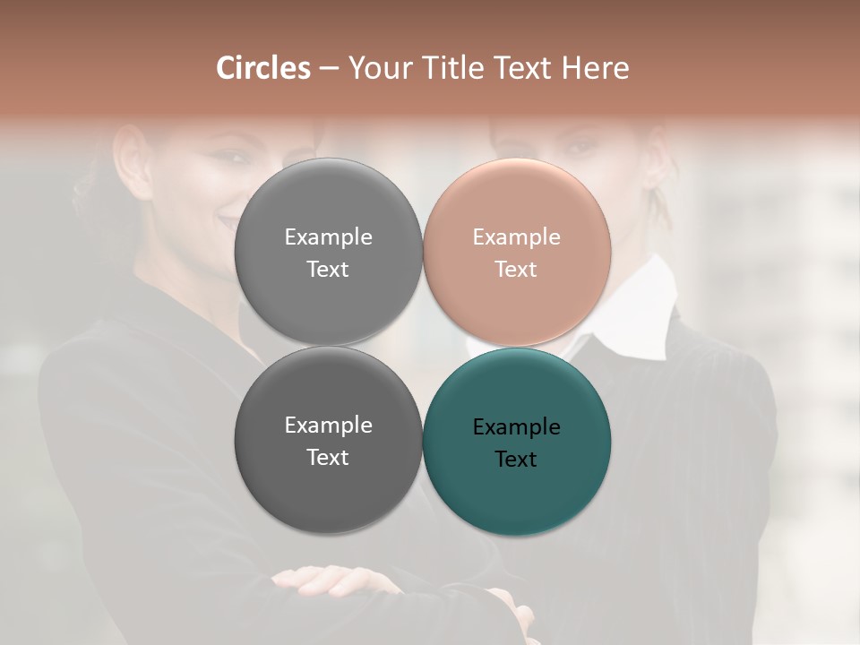 Two Women In Business Suits Standing Next To Each Other PowerPoint Template