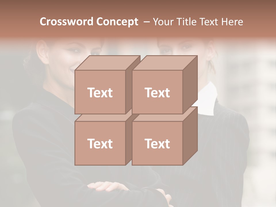 Two Women In Business Suits Standing Next To Each Other PowerPoint Template