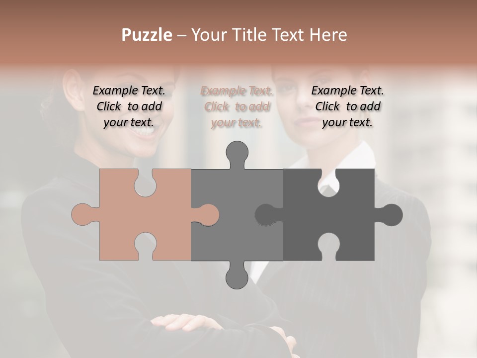 Two Women In Business Suits Standing Next To Each Other PowerPoint Template