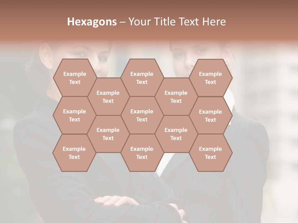 Two Women In Business Suits Standing Next To Each Other PowerPoint Template