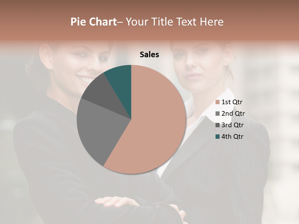 Two Women In Business Suits Standing Next To Each Other PowerPoint Template