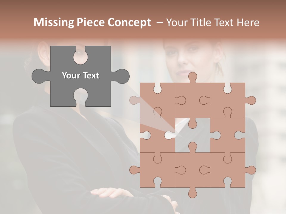 Two Women In Business Suits Standing Next To Each Other PowerPoint Template