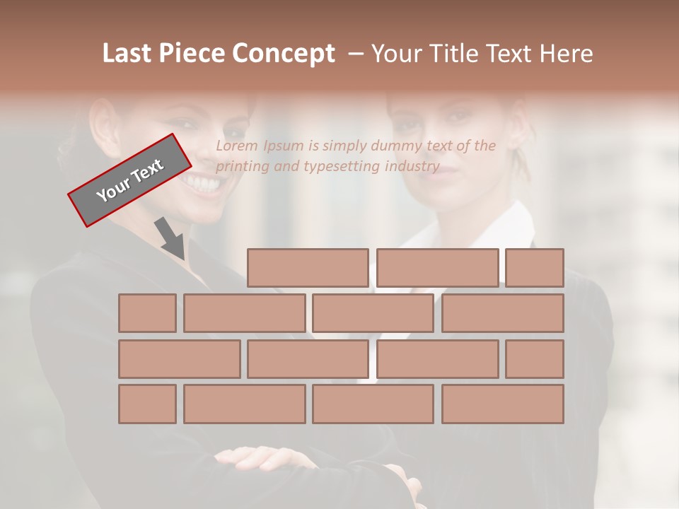 Two Women In Business Suits Standing Next To Each Other PowerPoint Template