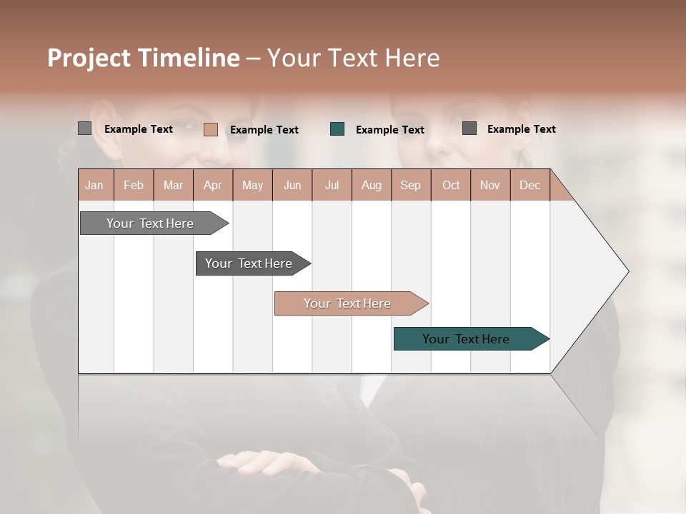 Two Women In Business Suits Standing Next To Each Other PowerPoint Template