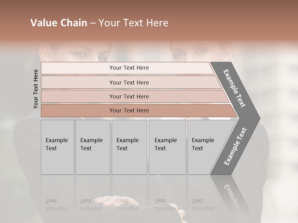 Two Women In Business Suits Standing Next To Each Other PowerPoint Template