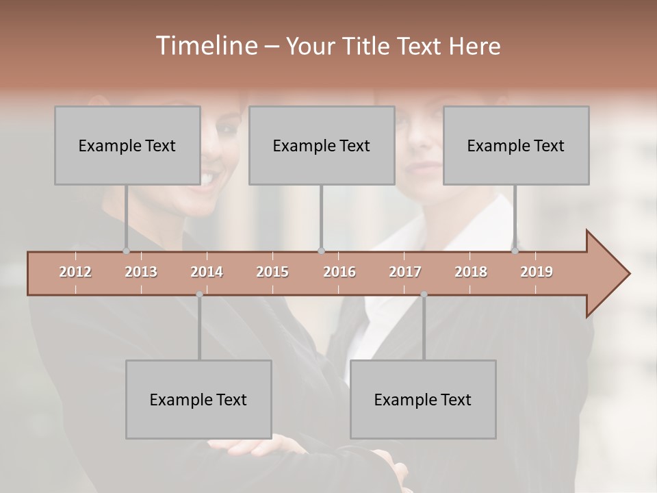 Two Women In Business Suits Standing Next To Each Other PowerPoint Template