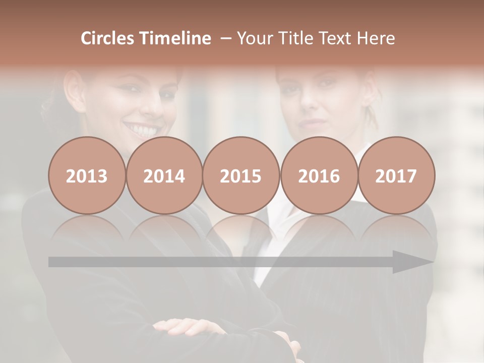 Two Women In Business Suits Standing Next To Each Other PowerPoint Template