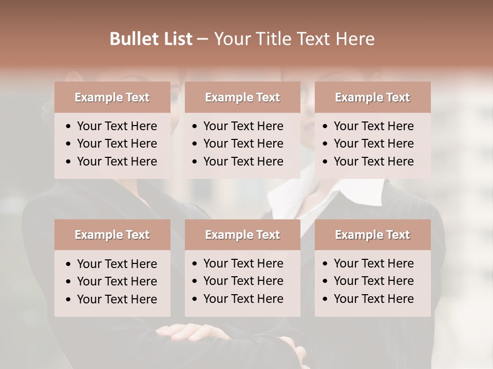 Two Women In Business Suits Standing Next To Each Other PowerPoint Template