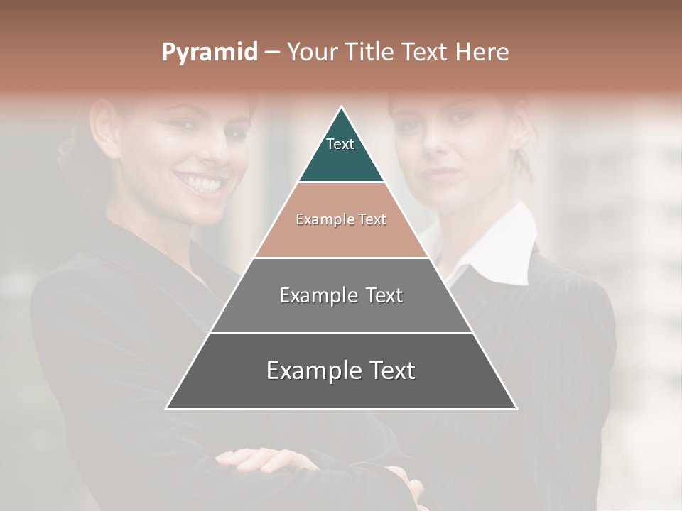 Two Women In Business Suits Standing Next To Each Other PowerPoint Template