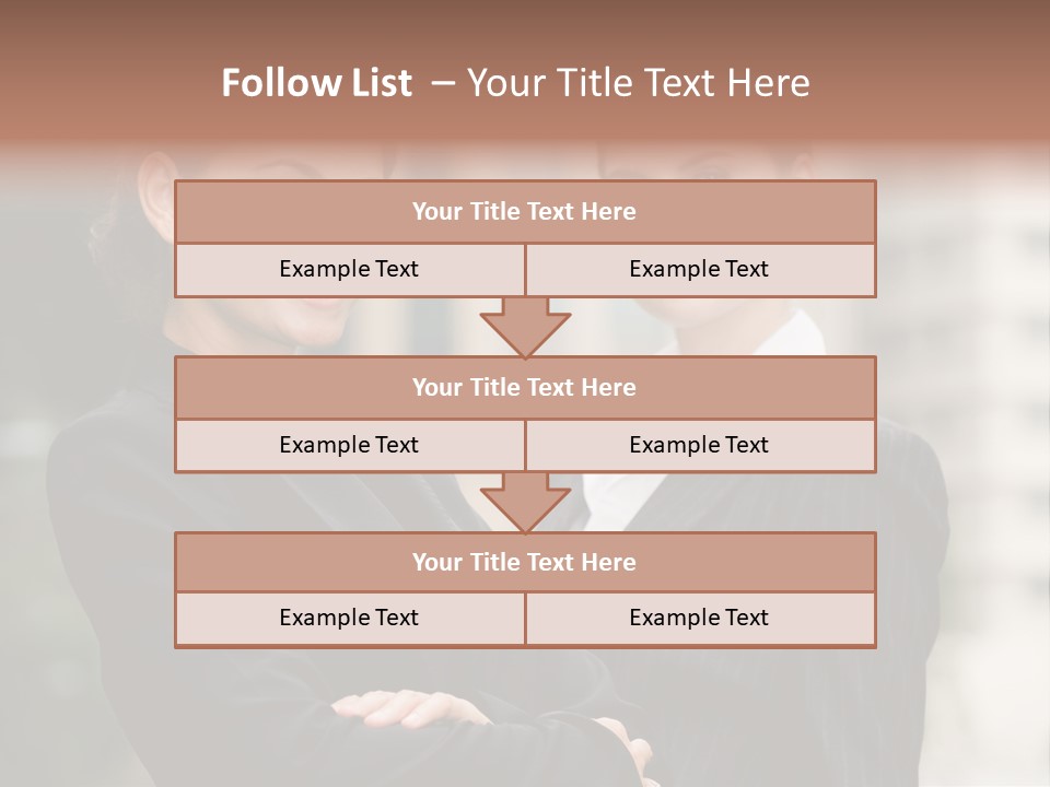 Two Women In Business Suits Standing Next To Each Other PowerPoint Template
