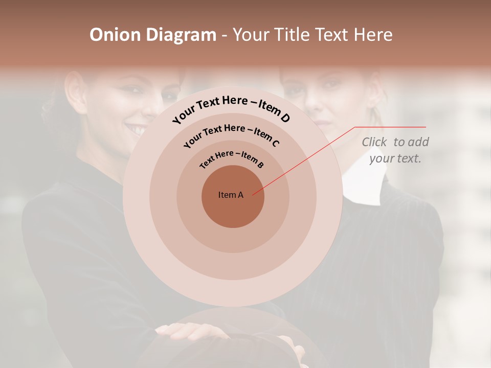 Two Women In Business Suits Standing Next To Each Other PowerPoint Template