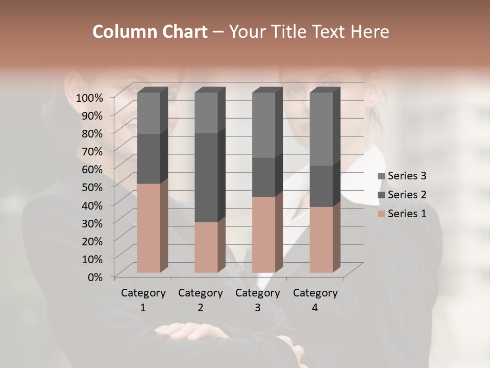 Two Women In Business Suits Standing Next To Each Other PowerPoint Template