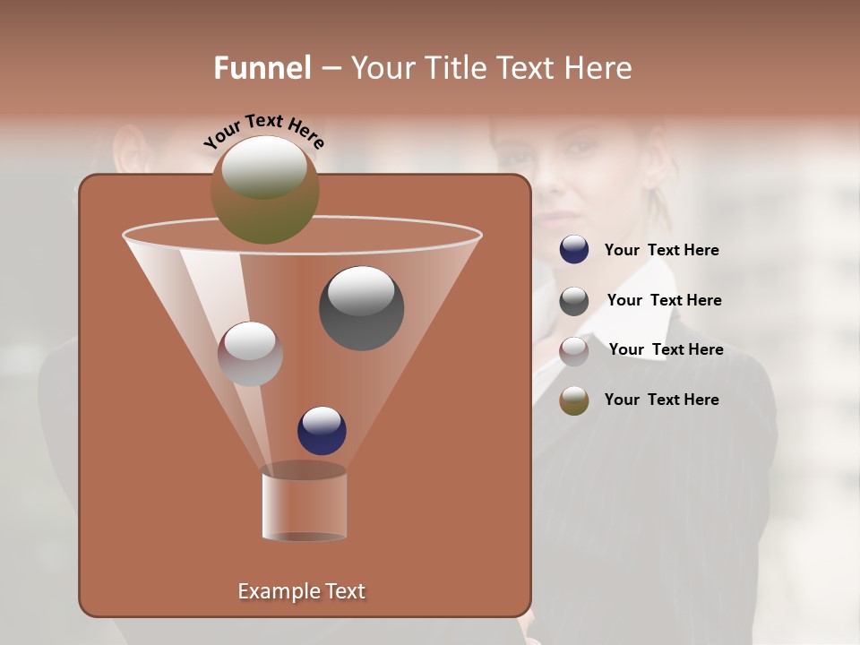 Two Women In Business Suits Standing Next To Each Other PowerPoint Template