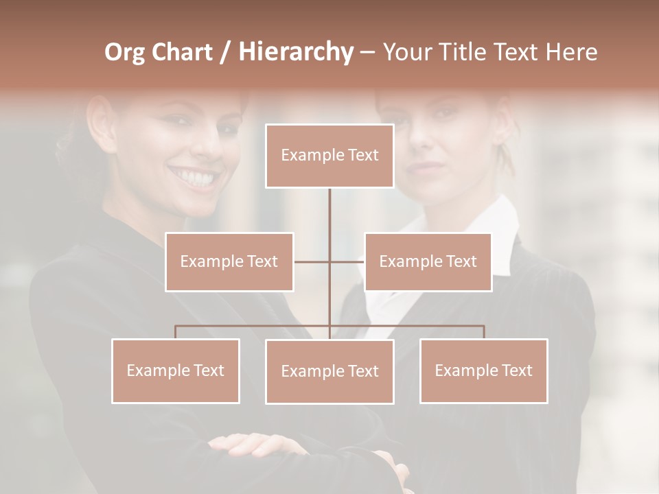 Two Women In Business Suits Standing Next To Each Other PowerPoint Template