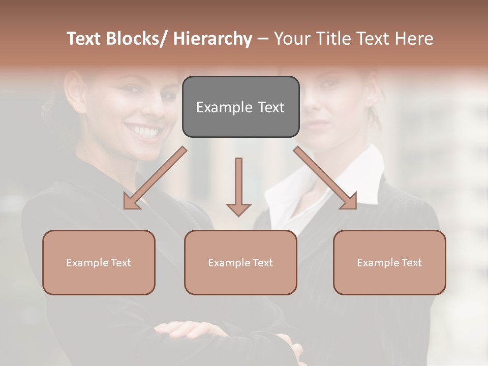 Two Women In Business Suits Standing Next To Each Other PowerPoint Template