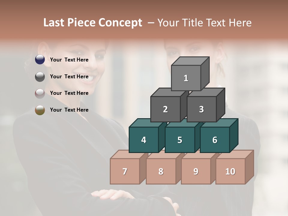 Two Women In Business Suits Standing Next To Each Other PowerPoint Template