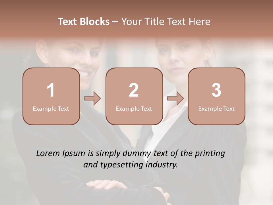 Two Women In Business Suits Standing Next To Each Other PowerPoint Template