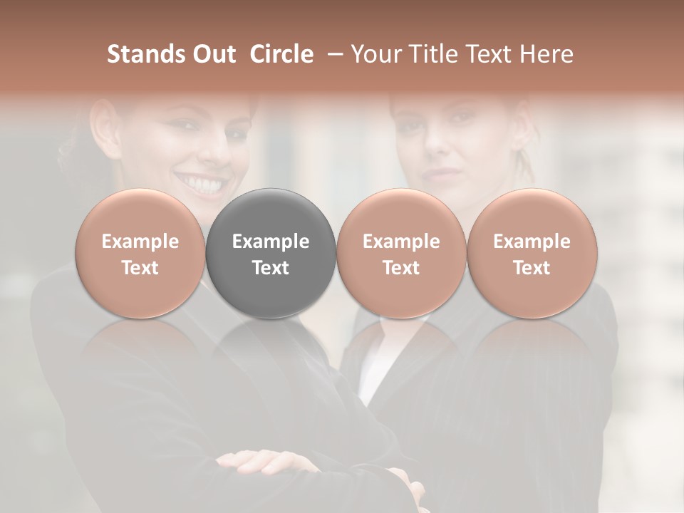 Two Women In Business Suits Standing Next To Each Other PowerPoint Template
