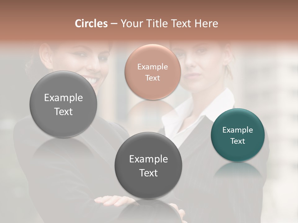 Two Women In Business Suits Standing Next To Each Other PowerPoint Template