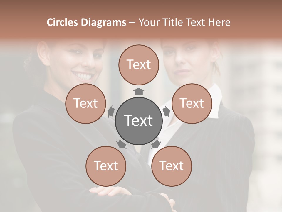 Two Women In Business Suits Standing Next To Each Other PowerPoint Template