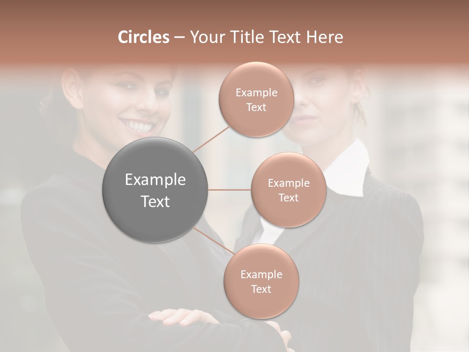 Two Women In Business Suits Standing Next To Each Other PowerPoint Template