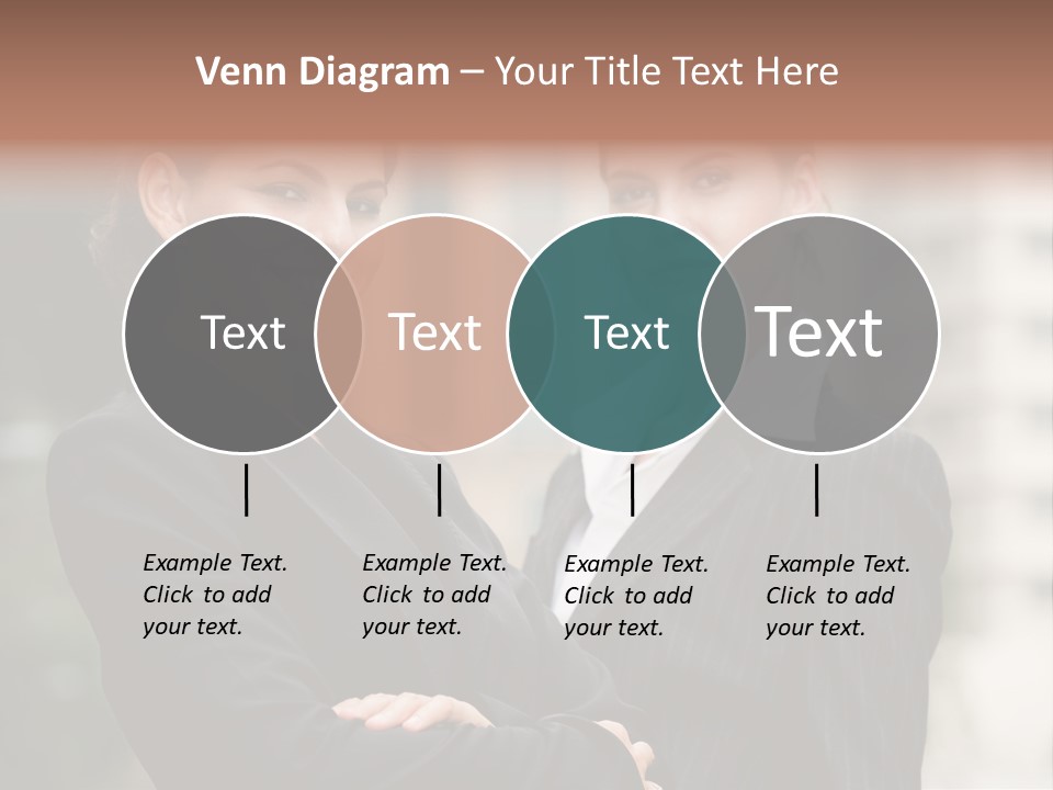 Two Women In Business Suits Standing Next To Each Other PowerPoint Template