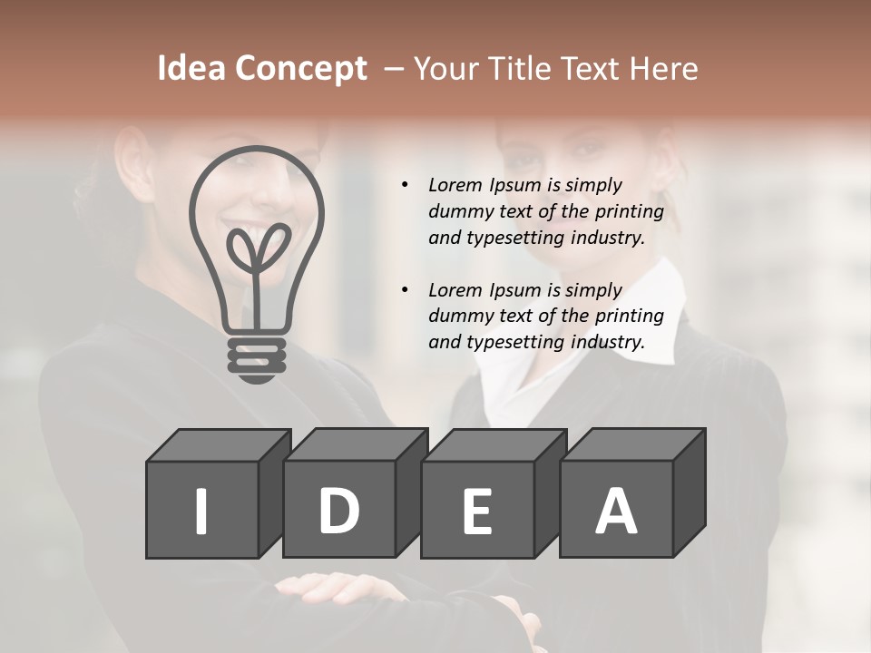 Two Women In Business Suits Standing Next To Each Other PowerPoint Template