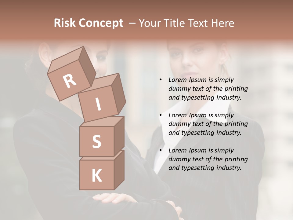 Two Women In Business Suits Standing Next To Each Other PowerPoint Template