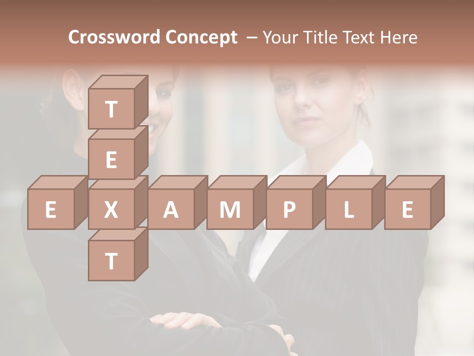 Two Women In Business Suits Standing Next To Each Other PowerPoint Template