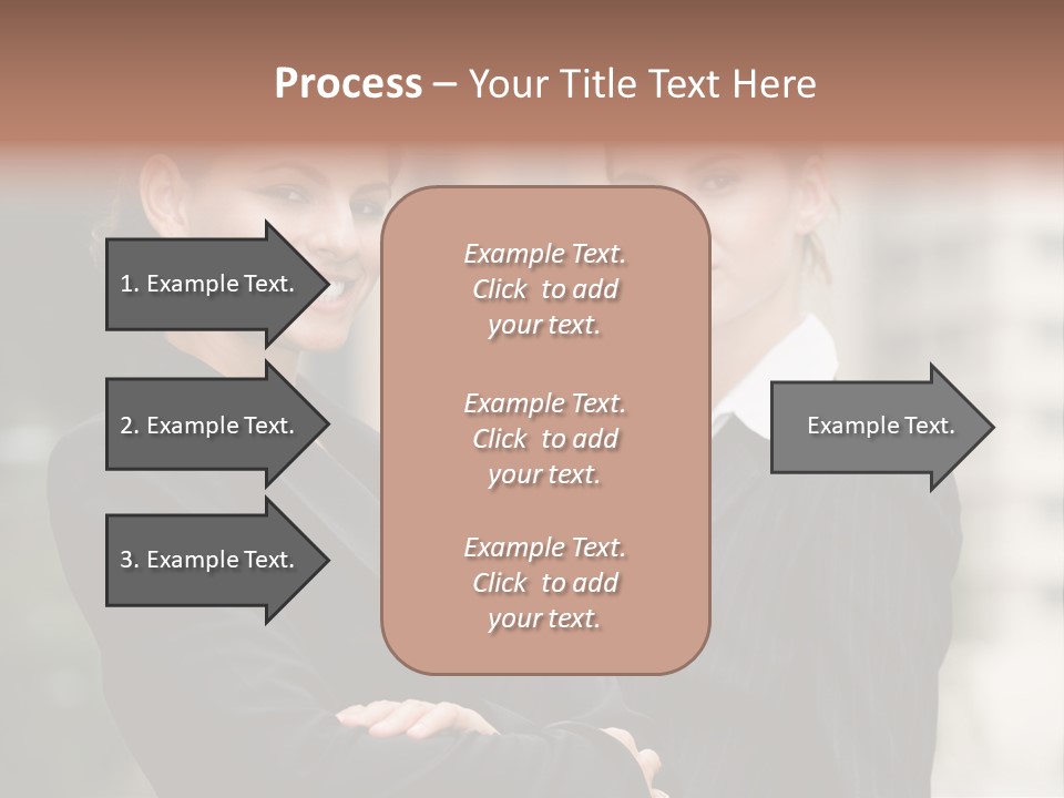 Two Women In Business Suits Standing Next To Each Other PowerPoint Template