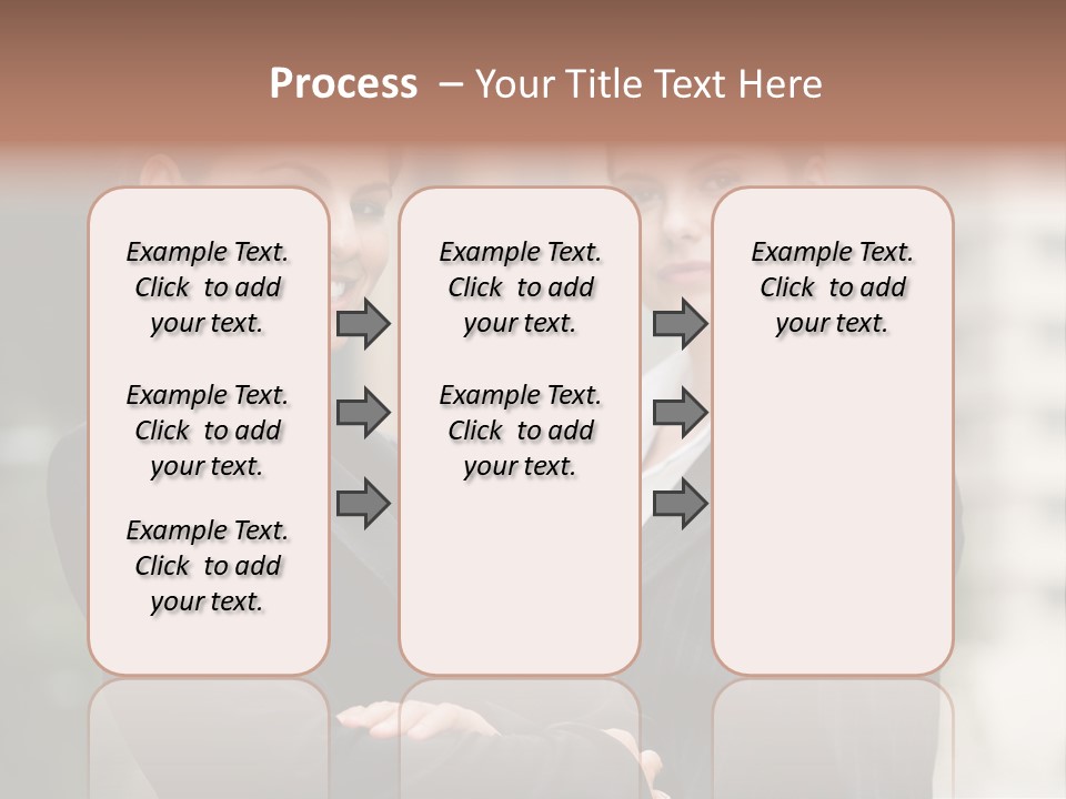 Two Women In Business Suits Standing Next To Each Other PowerPoint Template