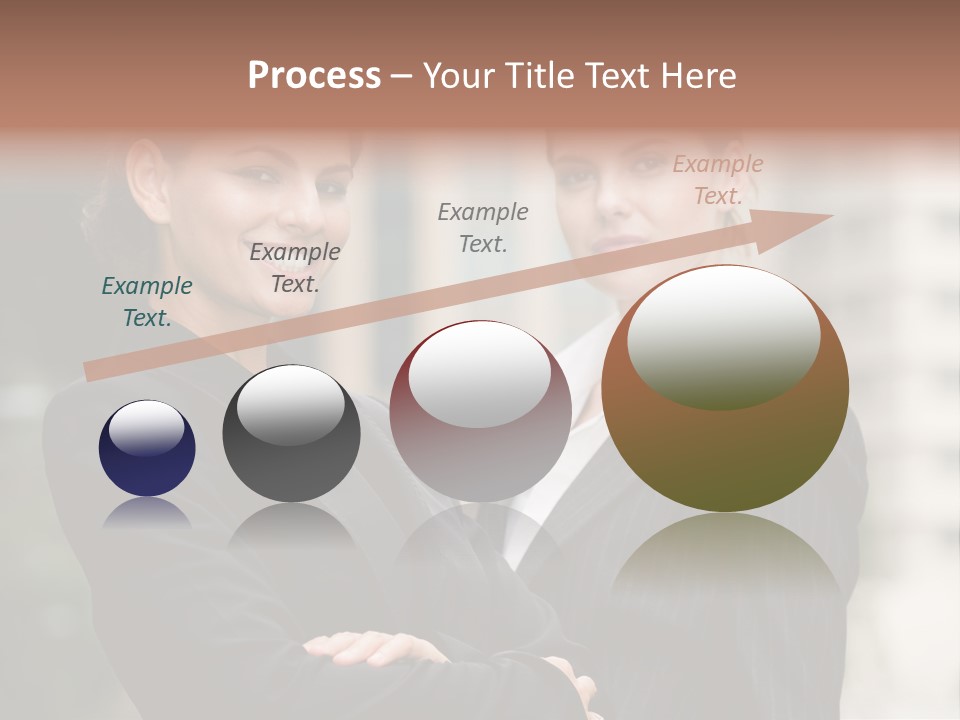 Two Women In Business Suits Standing Next To Each Other PowerPoint Template