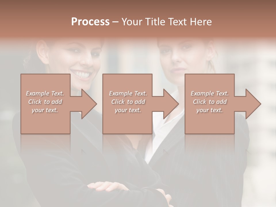 Two Women In Business Suits Standing Next To Each Other PowerPoint Template