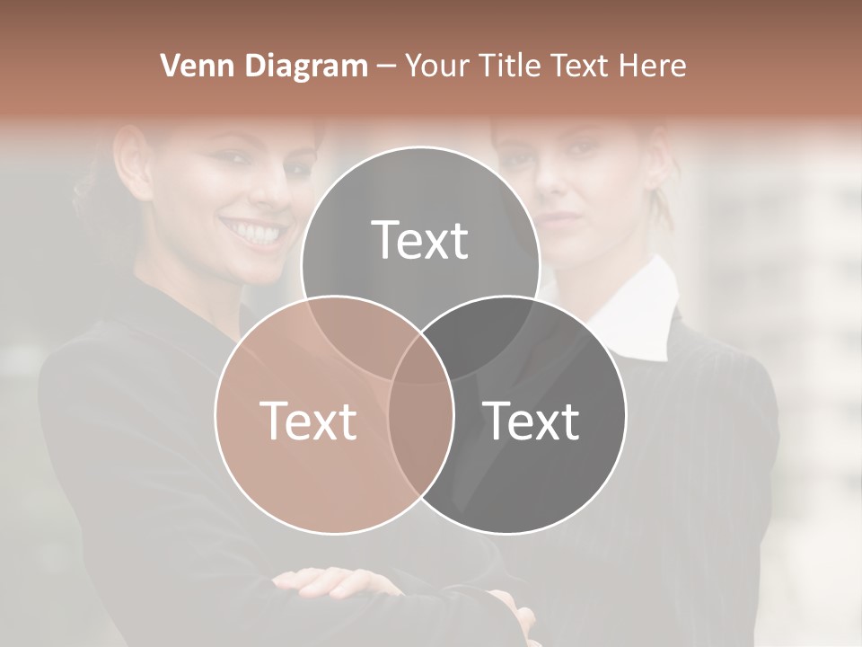 Two Women In Business Suits Standing Next To Each Other PowerPoint Template