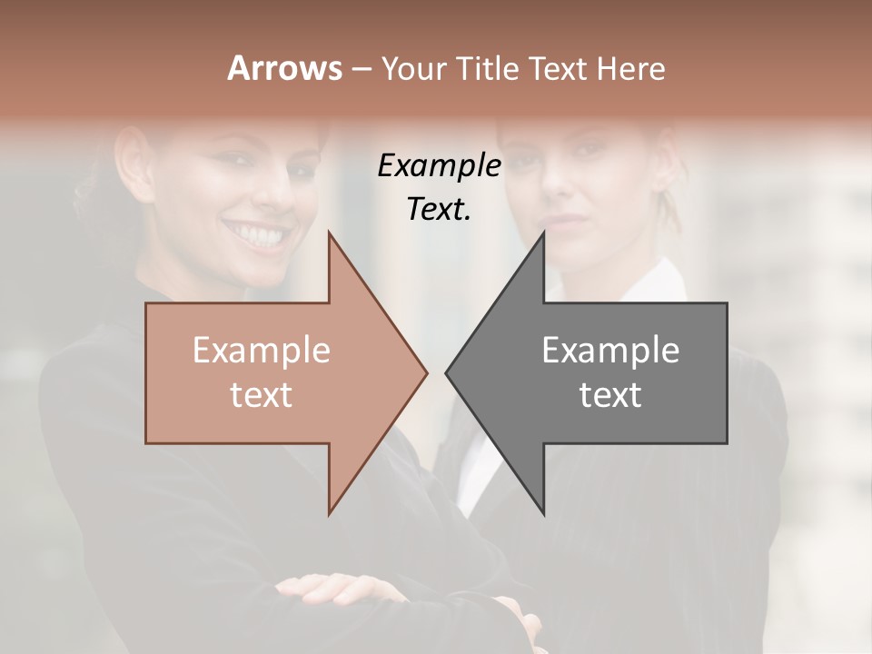 Two Women In Business Suits Standing Next To Each Other PowerPoint Template