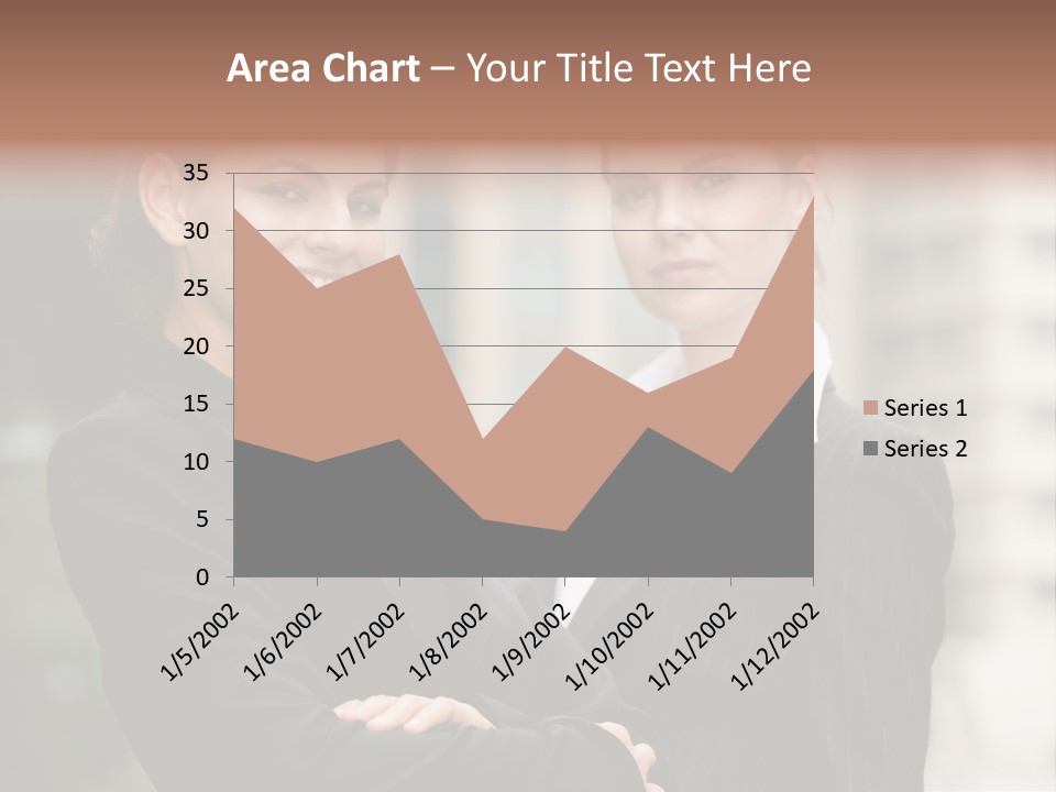 Two Women In Business Suits Standing Next To Each Other PowerPoint Template
