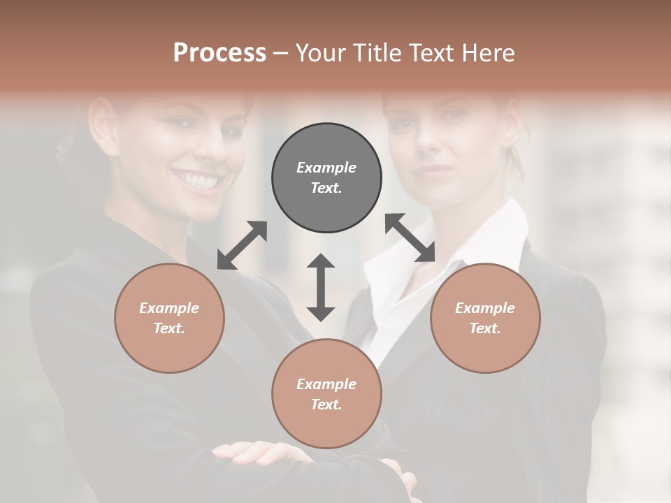 Two Women In Business Suits Standing Next To Each Other PowerPoint Template