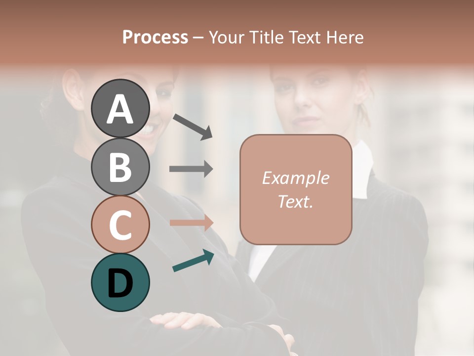 Two Women In Business Suits Standing Next To Each Other PowerPoint Template